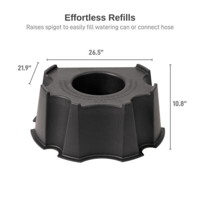 Image showing  55 Gallon Polyethylene Flat Back Rain Barrel Stand, Black Color