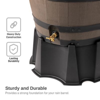 Image showing  55 Gallon Polyethylene Flat Back Rain Barrel Stand, Black Color