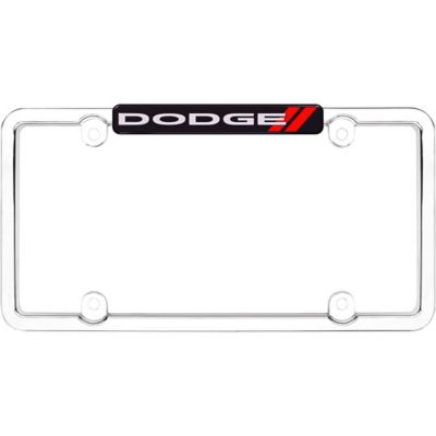 Image showing  Dodge, Chrome/Red License Plate Frame
