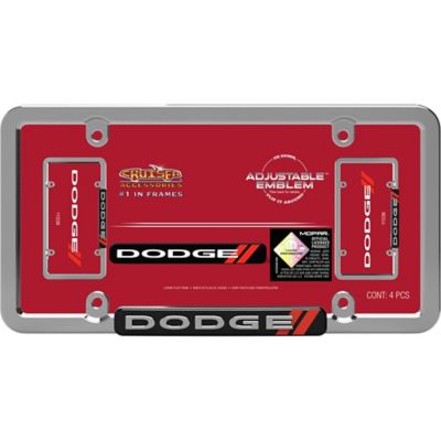Image showing  Dodge, Chrome/Red License Plate Frame