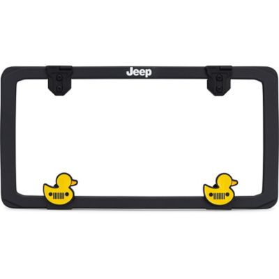 Image showing  Jeep, Matte Black with fastener caps License Plate Frame