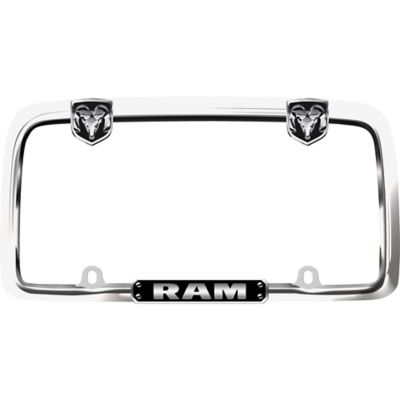 Cruiser Accessories RAM, Chrome/Black License Plate Frame