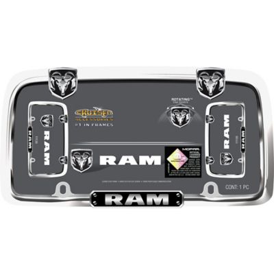 Image showing  RAM, Chrome/Black License Plate Frame