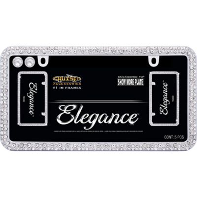 Image showing 3 th Cruiser Accessories Elegance, Chrome/Clear With Fastener Caps License Plate Frame