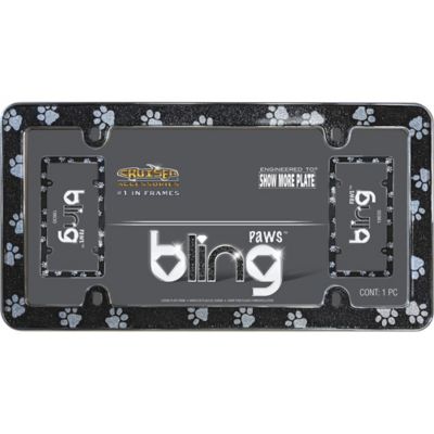 Image showing 1 th Cruiser Accessories Paws Bling, Black/Chrome License Plate Frame