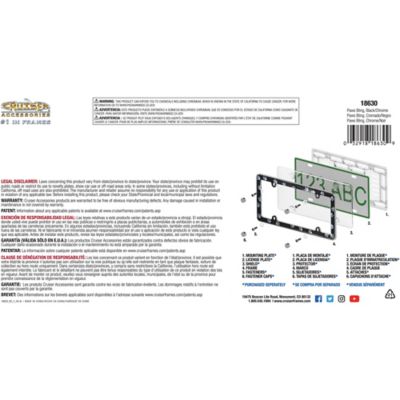 Image showing 2 th Cruiser Accessories Paws Bling, Black/Chrome License Plate Frame