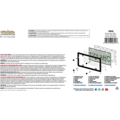 Image showing 2 th Cruiser Accessories Nouveau, Black Plastic License Plate Frame