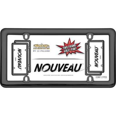 Image showing  Nouveau Two Frame Valu-Pak, Black Plastic License Plate Frame
