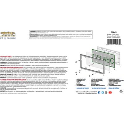 Image showing 2 th Cruiser Accessories Nouveau, Chrome Plastic License Plate Frame