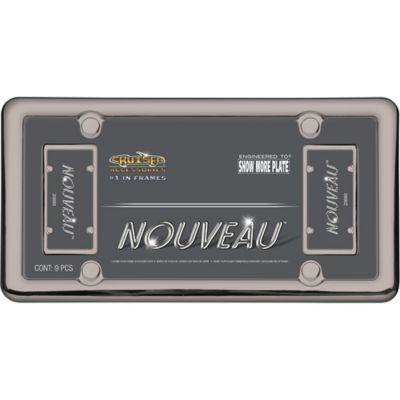 Image showing  Nouveau, Black Chrome with Fastener Caps License Plate Frame