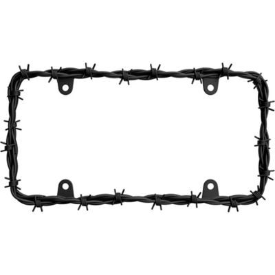 Cruiser Accessories Barbed Wire II, Matte Black License Plate Frame