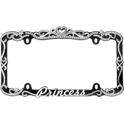 Cruiser Accessories Princess, Chrome/Black License Plate Frame