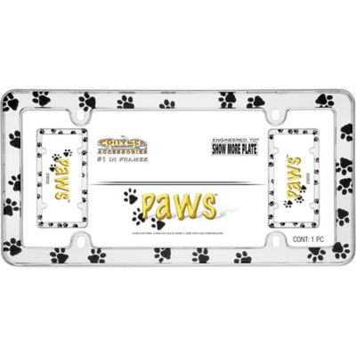 Image showing  Paws, Chrome License Plate Frame