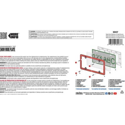 Image showing 3 th Cruiser Accessories Metal Red Reflector III, Red/Chrome License Plate Frame