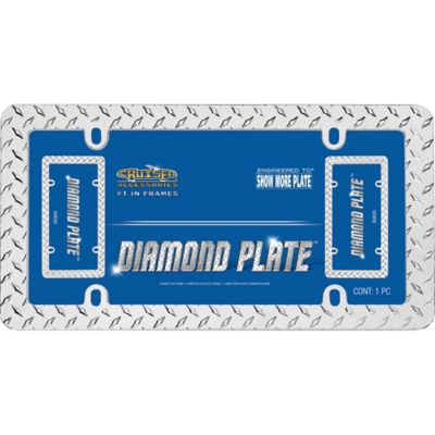 Image showing 1 th Cruiser Accessories Diamond Plate, Chrome License Plate Frame