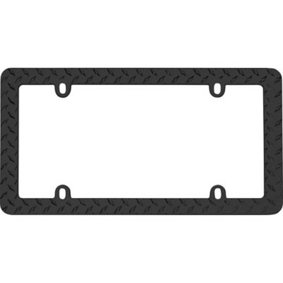 Cruiser Accessories Diamond Plate, Matte Black License Plate Frame