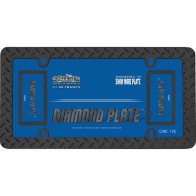 Image showing  Diamond Plate, Matte Black License Plate Frame