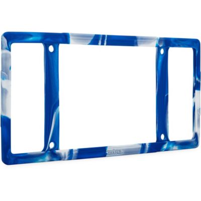 Image showing  Silicone, Blue/White License Plate Frame