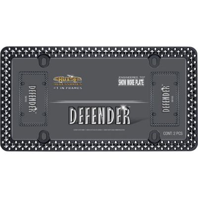 Image showing  Defender, Matte Black/Chrome License Plate Frame