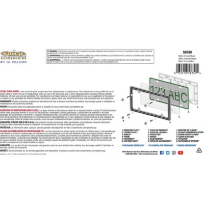 Image showing  Billet, Chrome/Black License Plate Frame