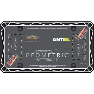 Image showing  Geometric, Black/Chrome License Plate Frame