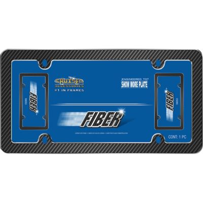 Image showing  Fiber, Black/Chrome License Plate Frame