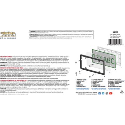 Image showing  Fiber, Black/Chrome License Plate Frame