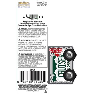 Image showing  Locking Fasteners, Stainless Rattle Stop Kit - Metric Star Pin License Plate Fasteners