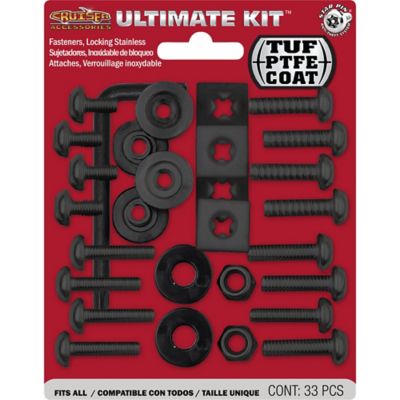 Image showing  Locking Fasteners, Ultimate Kit-Stainless Star Pin, Black PTFE License Plate Fasteners