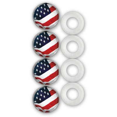 Cruiser Accessories Fastener Caps, USA Flag License Plate Fastener Caps