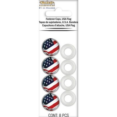 Image showing  Fastener Caps, USA Flag License Plate Fastener Caps