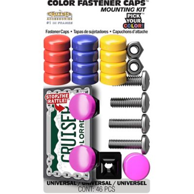 Image showing  Color Fastener Caps, Mounting Kit License Plate Fastener Caps