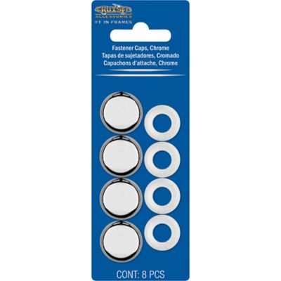 Image showing 1 th Cruiser Accessories Fastener Caps, Chrome License Plate Fastener Caps