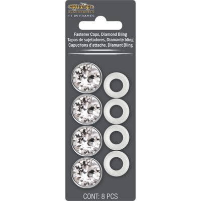 Image showing 1 th Cruiser Accessories Fastener Caps, Diamond Bling License Plate Fastener Caps