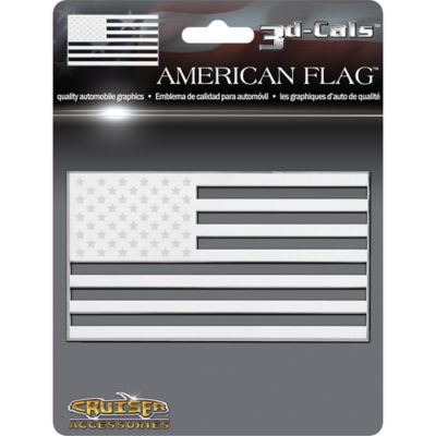 Image showing  3D-Cals American Flag, Chrome Auto Decal