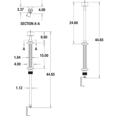 Image showing  Aluminum Push-Up Light Pole, 43-61 in.
