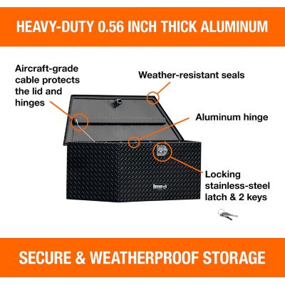 Image showing  49 in. Wide Gloss Black Diamond Tread Aluminum Trailer Tongue Truck Box