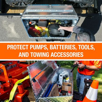 Image showing  49 in. Wide Gloss Black Diamond Tread Aluminum Trailer Tongue Truck Box