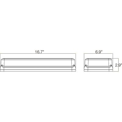 Image showing  Rectangular 18 LED Mini Light Bar, Amber/Green