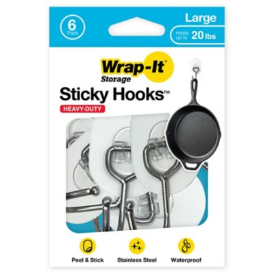Wrap-It Storage Sticky Hooks - Large (6-Pack)