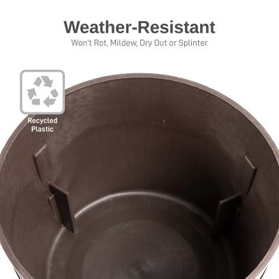 Image showing  24 in. Polyethylene Better Barrel Planter, Walnut Color