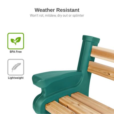 Image showing  Custom Length Lightweight Polyethylene Classic Bench Ends with Armrest (Wood and Screws Sold Separately)