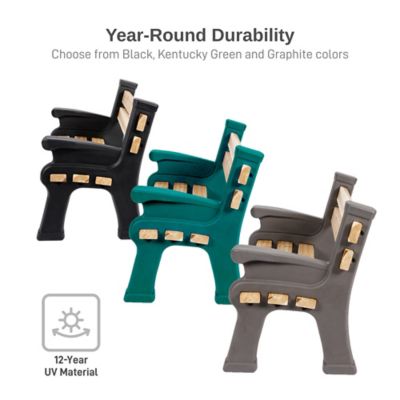 Image showing  Custom Length Lightweight Polyethylene Classic Bench Ends with Armrest (Wood and Screws Sold Separately)
