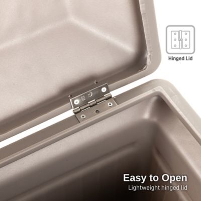 Image showing  ParcelWirx Premium Vertical Large Lockable Package Delivery Box with Hinged Lid, Prestige Pewter Color