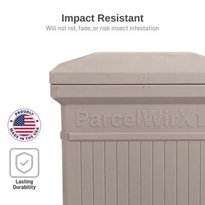 Image showing  ParcelWirx Vertical Large Package Delivery Box with Lift Off Lid, Prestige Pewter Color