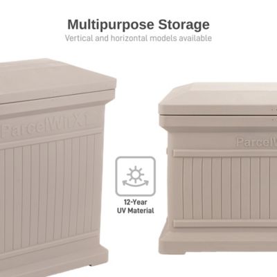 Image showing  ParcelWirx Vertical Large Package Delivery Box with Lift Off Lid, Prestige Pewter Color