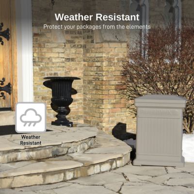 Image showing  ParcelWirx Vertical Large Package Delivery Box with Lift Off Lid, Prestige Pewter Color