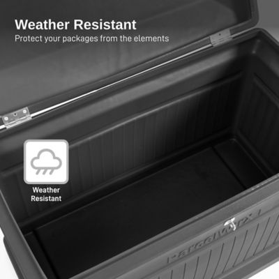 Image showing  ParcelWirx Premium Horizontal Large Lockable Package Delivery Box with Hinged Lid, Graphite Color