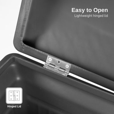 Image showing  ParcelWirx Premium Horizontal Large Lockable Package Delivery Box with Hinged Lid, Graphite Color