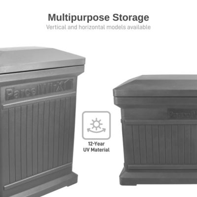Image showing  ParcelWirx Horizontal Large Package Delivery Box with Lift Off Lid, Graphite Color